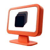 Illustratie van een Cards-banner op een monitor
