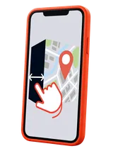 Illustratie van een interactieve mobiele banner met een kaart op een telefoon