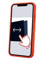 Illustratie van een swipe-banner op een telefoon