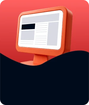 Illustratie van een billboard-banner bovenaan een website op een monitor
