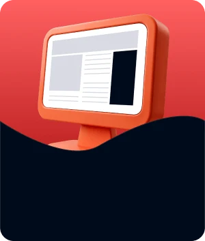 Illustratie van een JPG-banner naast de inhoud van een website op een monitor