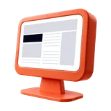 Illustratie van een banner op een webpagina op een monitor