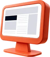 Illustratie van displaybanners op een webpagina op een monitor