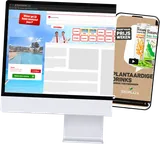 Voorbeelden van social media-advertenties op een monitor en een telefoon