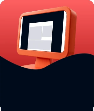 Illustratie van een APTO die een website omlijst op een monitor