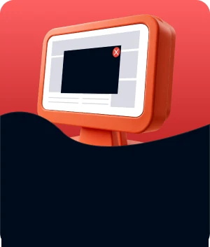 Illustratie van een expandable ad die over een website uitklapt op een monitor