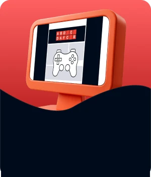 Illustratie van een gamification-banner met een gamecontroller op een monitor